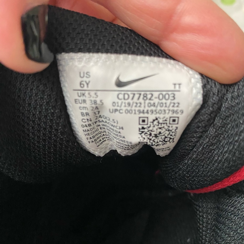 Nike Kids Black and Red High-Top Sneakers - Picture 6 of 8